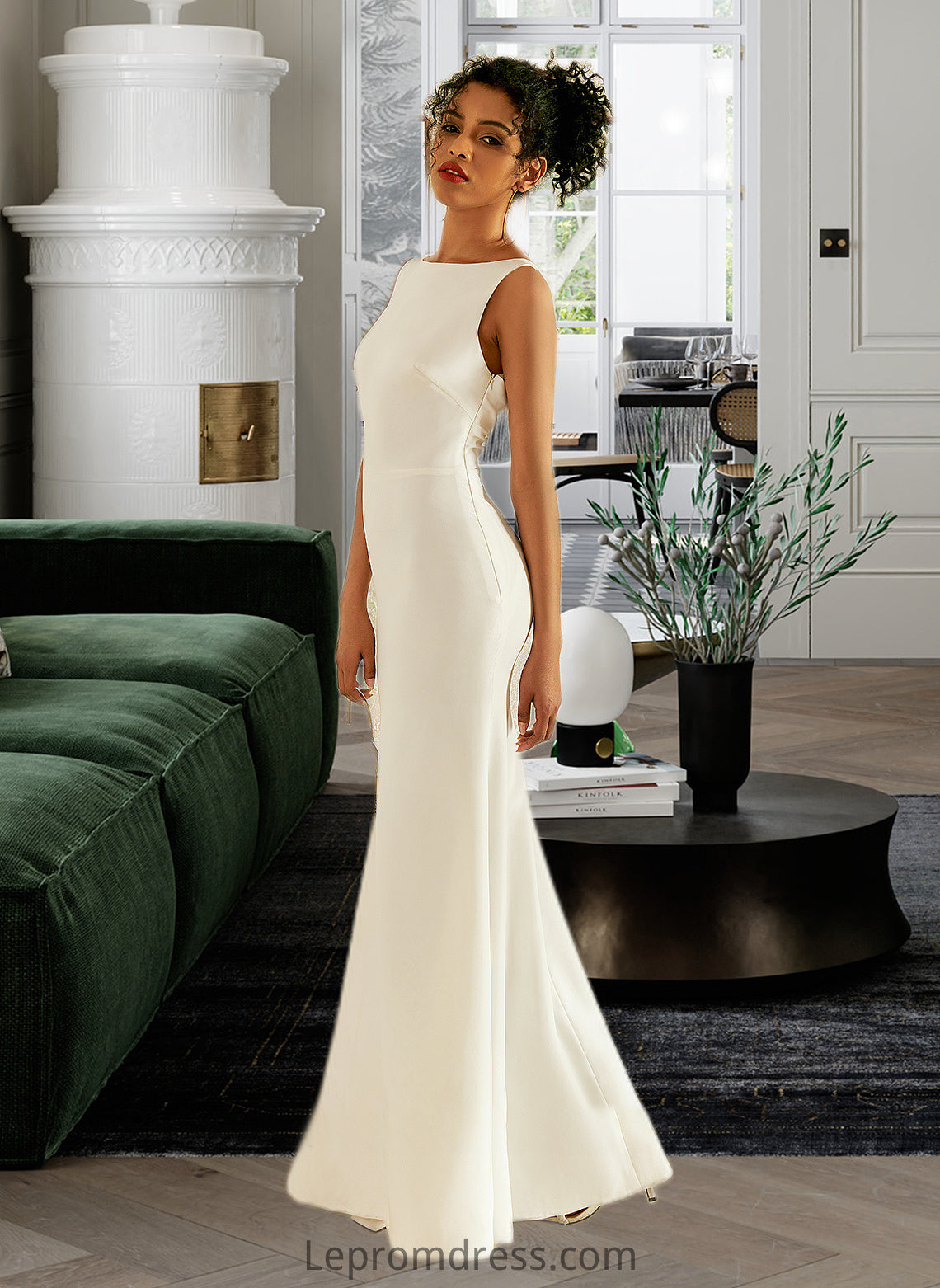 Chelsea Trumpet/Mermaid Scoop Neck Floor-Length Wedding Dress HAP0013727