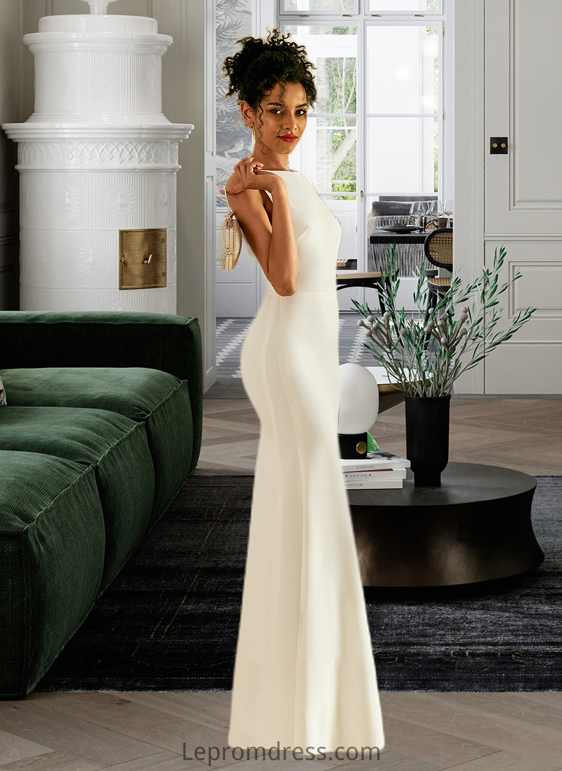 Chelsea Trumpet/Mermaid Scoop Neck Floor-Length Wedding Dress HAP0013727