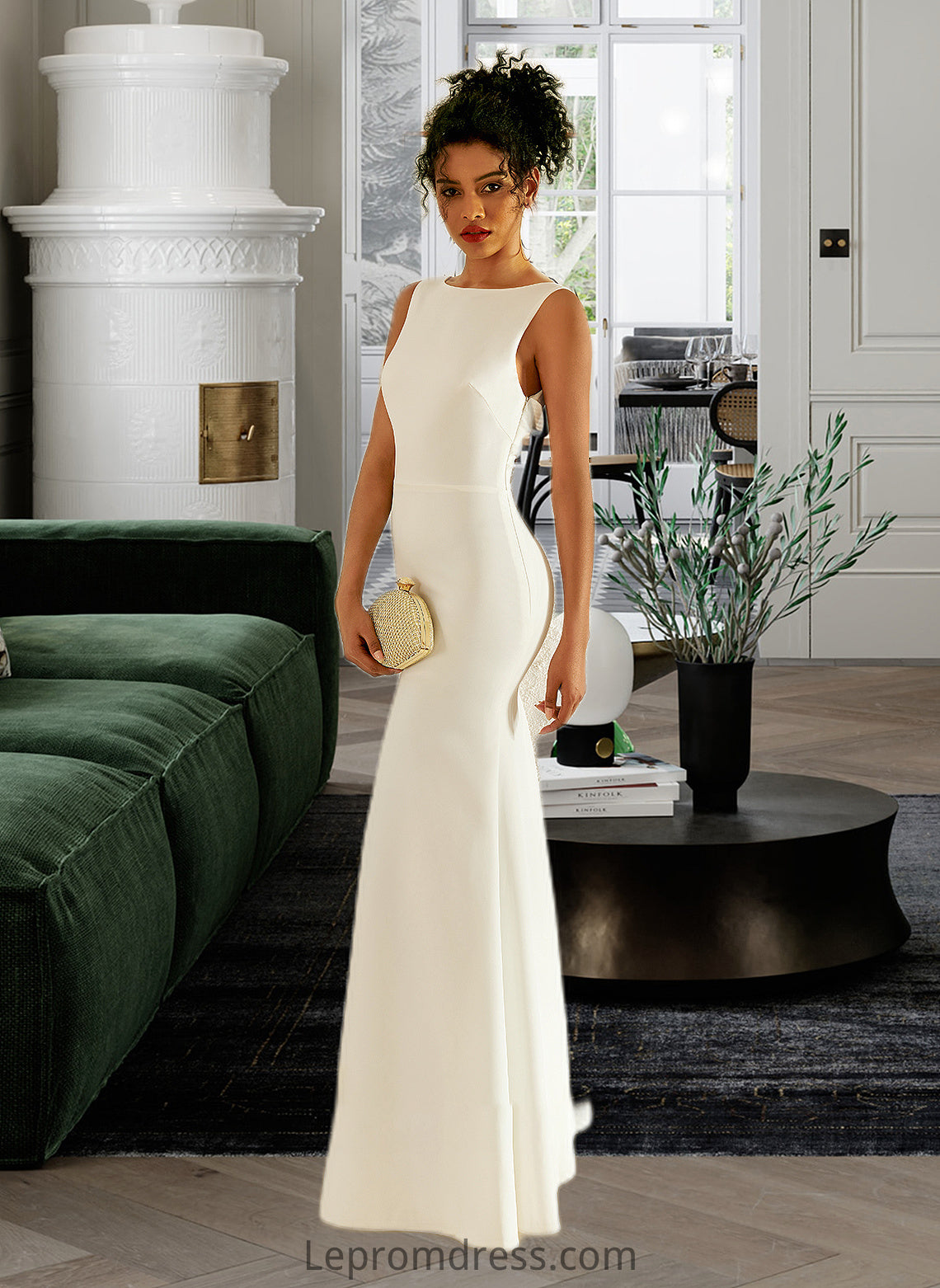 Chelsea Trumpet/Mermaid Scoop Neck Floor-Length Wedding Dress HAP0013727