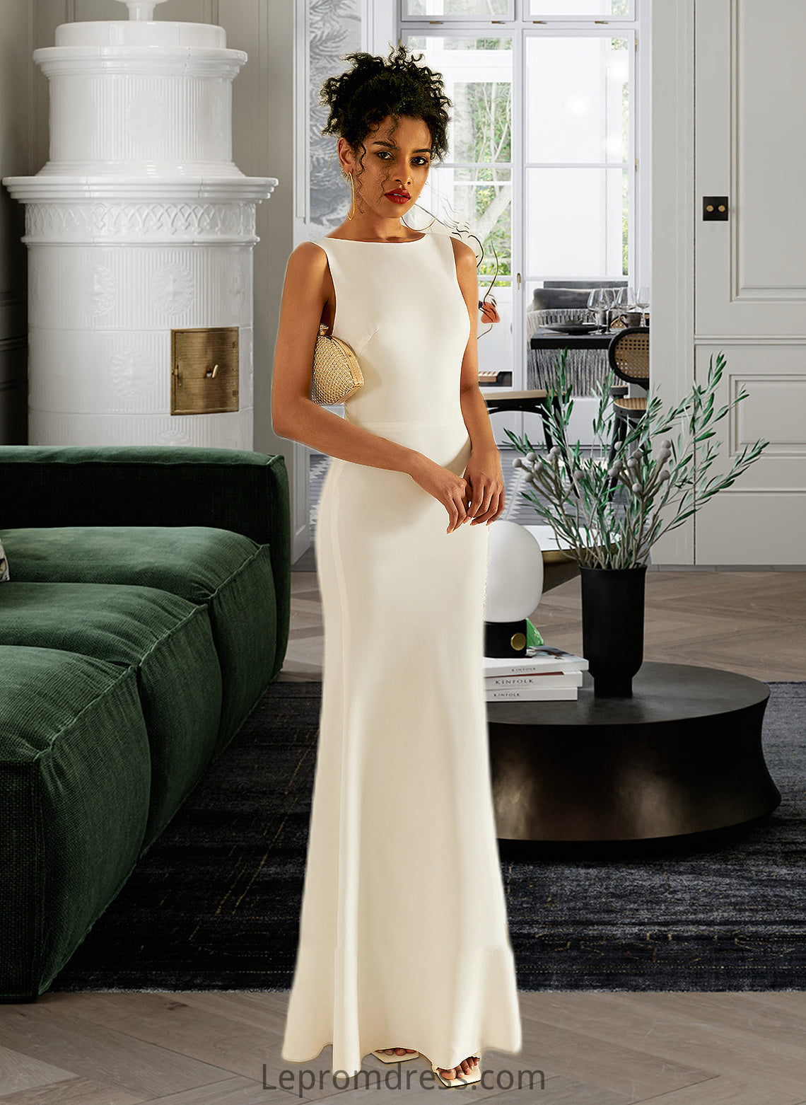 Chelsea Trumpet/Mermaid Scoop Neck Floor-Length Wedding Dress HAP0013727