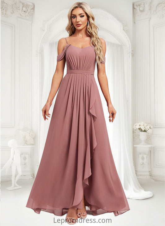 Cassidy A-line Cold Shoulder Asymmetrical Chiffon Bridesmaid Dress HAP0025823