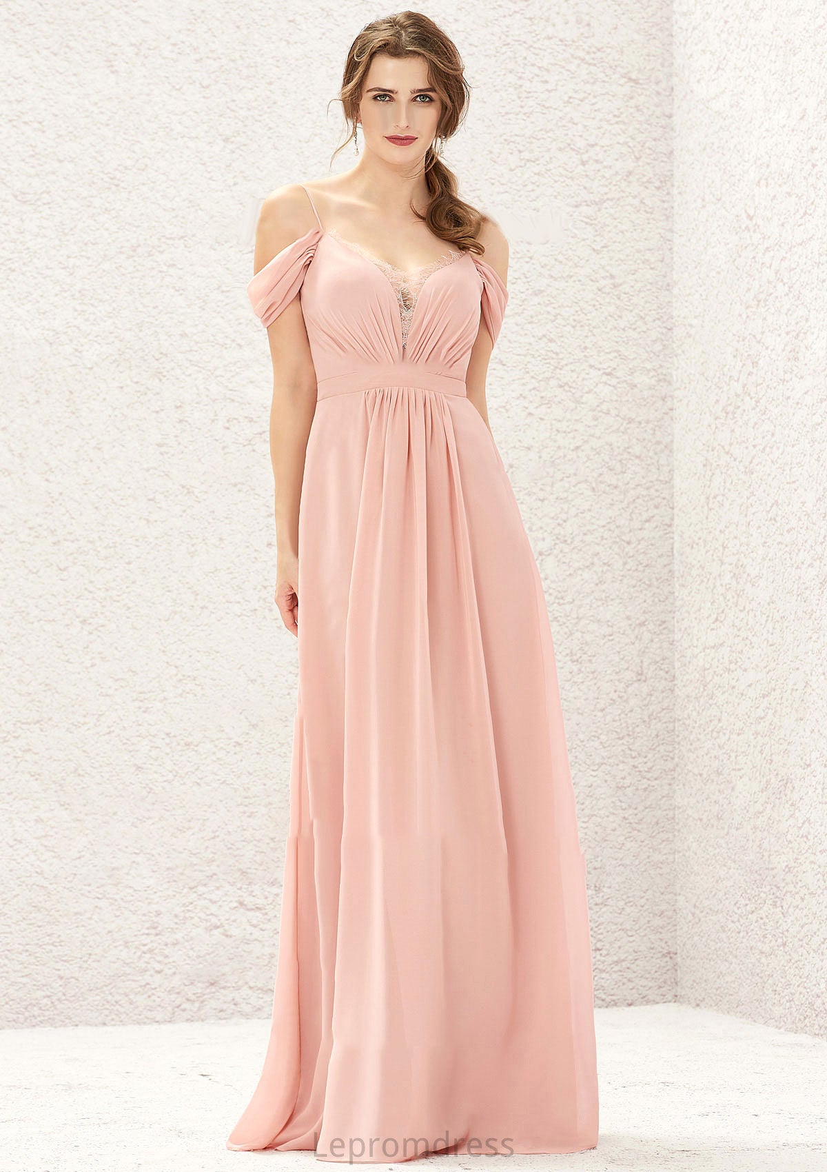 A-line Sweetheart Sleeveless Chiffon Long/Floor-Length Bridesmaid Dresses With Pleated Lace Ariana HAP0025629