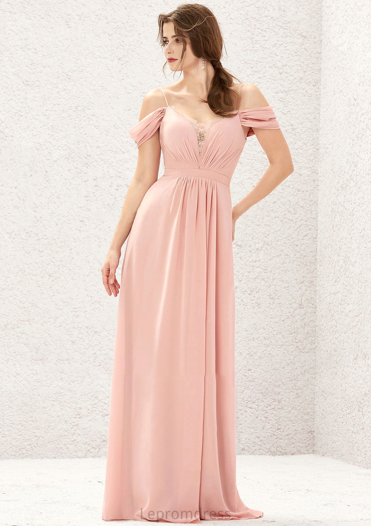 A-line Sweetheart Sleeveless Chiffon Long/Floor-Length Bridesmaid Dresses With Pleated Lace Ariana HAP0025629