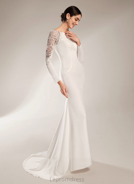 Dress Trumpet/Mermaid Madge Wedding Dresses Wedding Scoop Train With Court Lace Neck