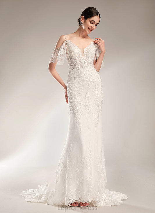 Wedding Dresses Dress V-neck With Chapel Beading Train Wedding Trumpet/Mermaid Crystal Sequins