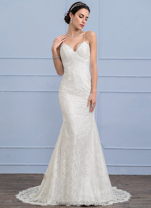 Wedding Trumpet/Mermaid Wedding Dresses Train Lilyana Lace Dress V-neck Court