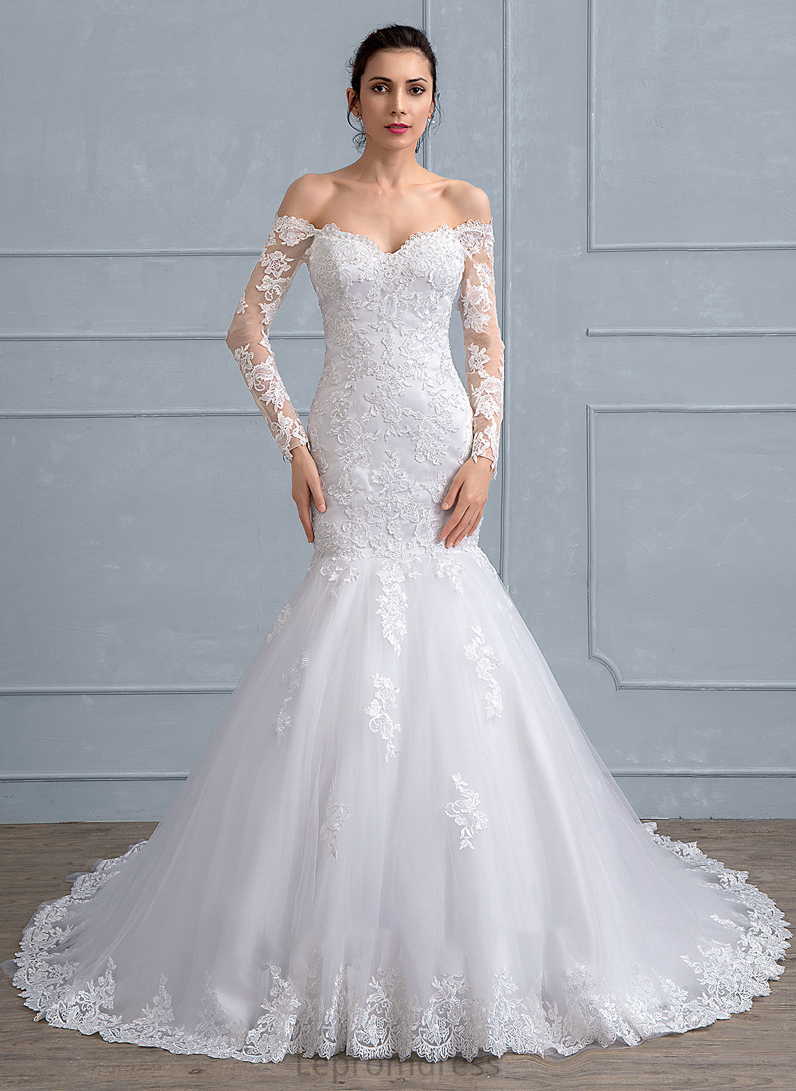 Wedding Lace With Chapel Wedding Dresses Ashlynn Trumpet/Mermaid Tulle Sequins Train Beading Dress