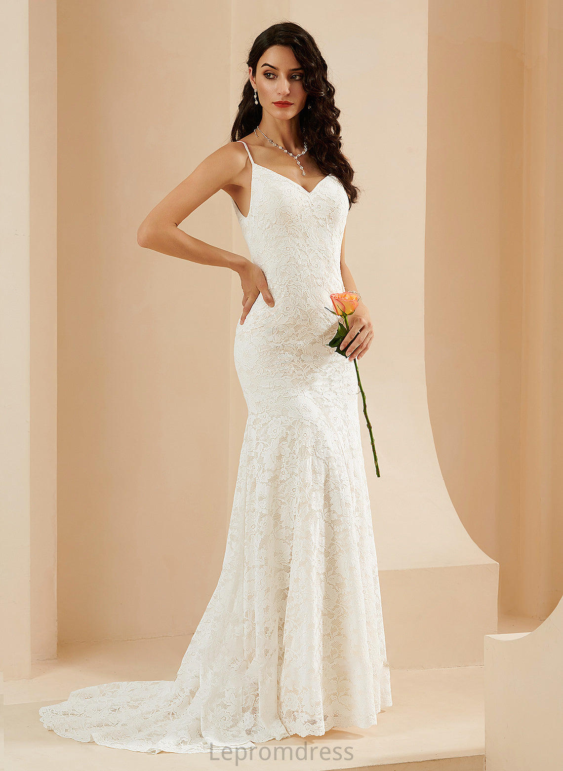 Court Dress Wedding Dresses Train Trumpet/Mermaid Araceli Wedding V-neck