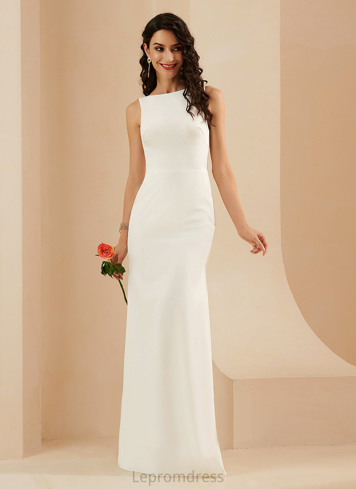 Wedding Dress Floor-Length Stretch Wedding Dresses Crepe Trumpet/Mermaid Gladys