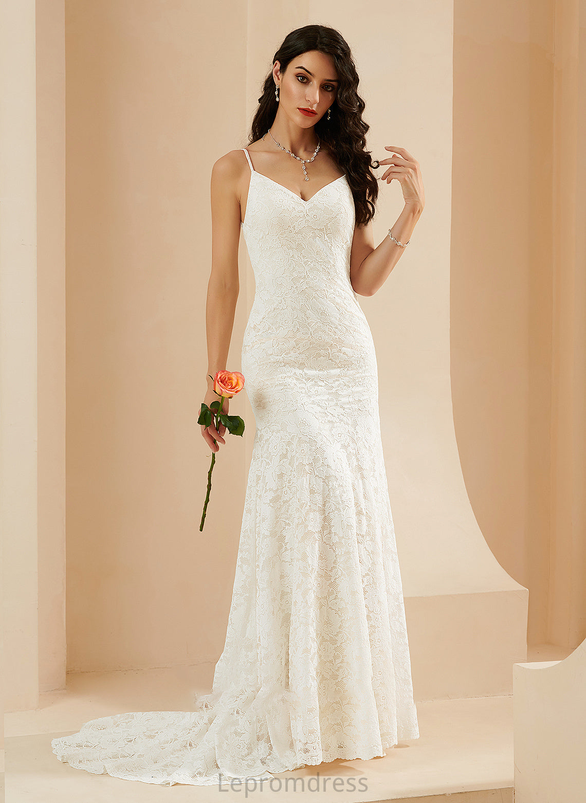 Court Dress Wedding Dresses Train Trumpet/Mermaid Araceli Wedding V-neck