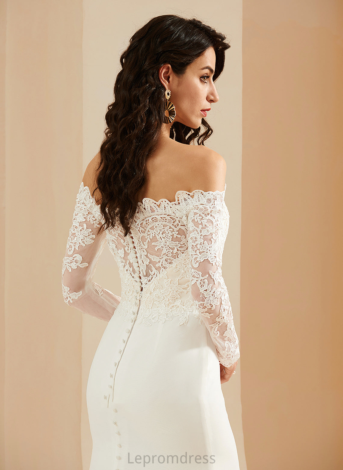 Lace Trumpet/Mermaid Off-the-Shoulder Kyleigh With Wedding Train Court Dress Wedding Dresses