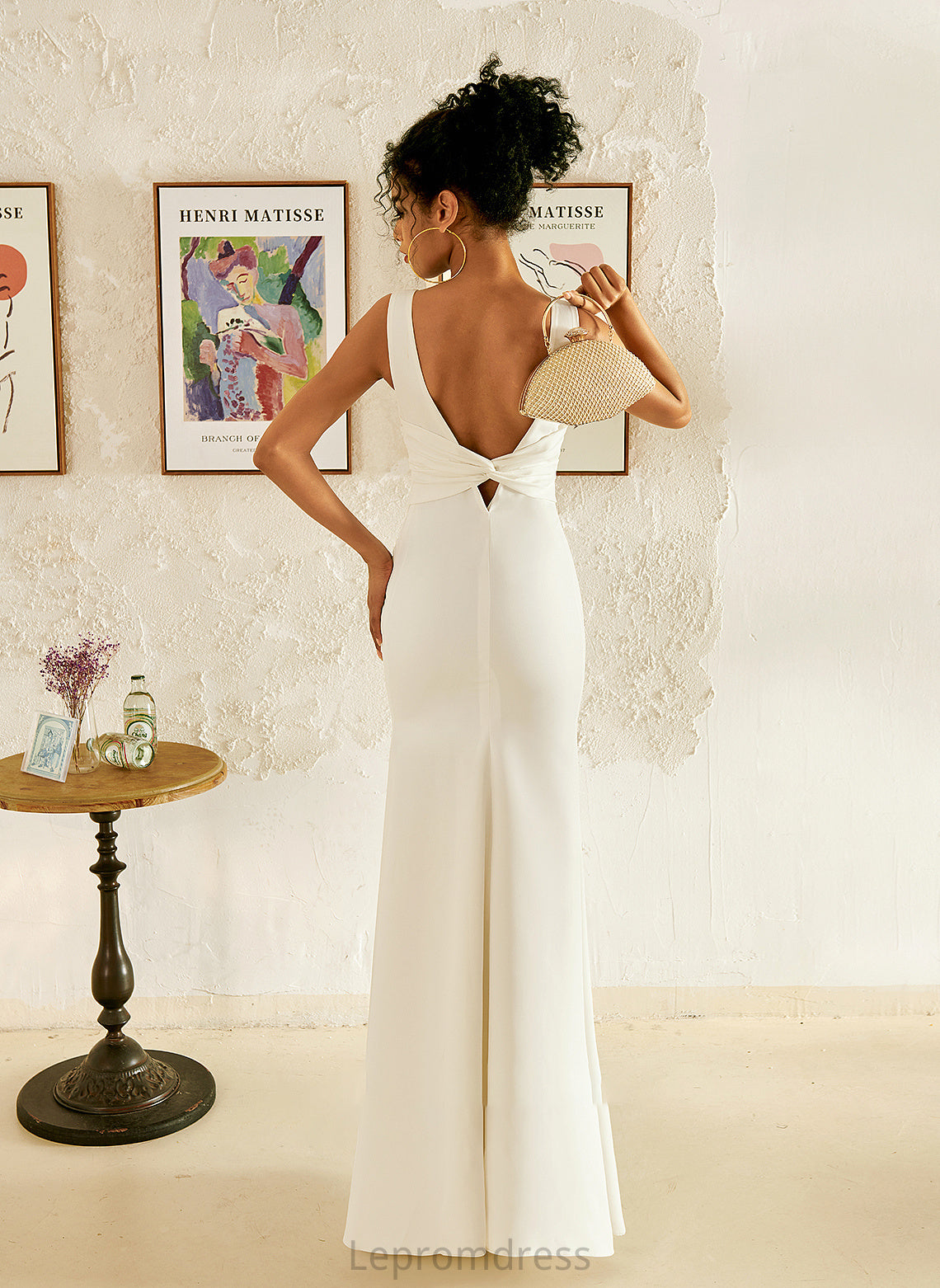 Floor-Length Trumpet/Mermaid Scoop Wedding Neck Dress Wedding Dresses Paola