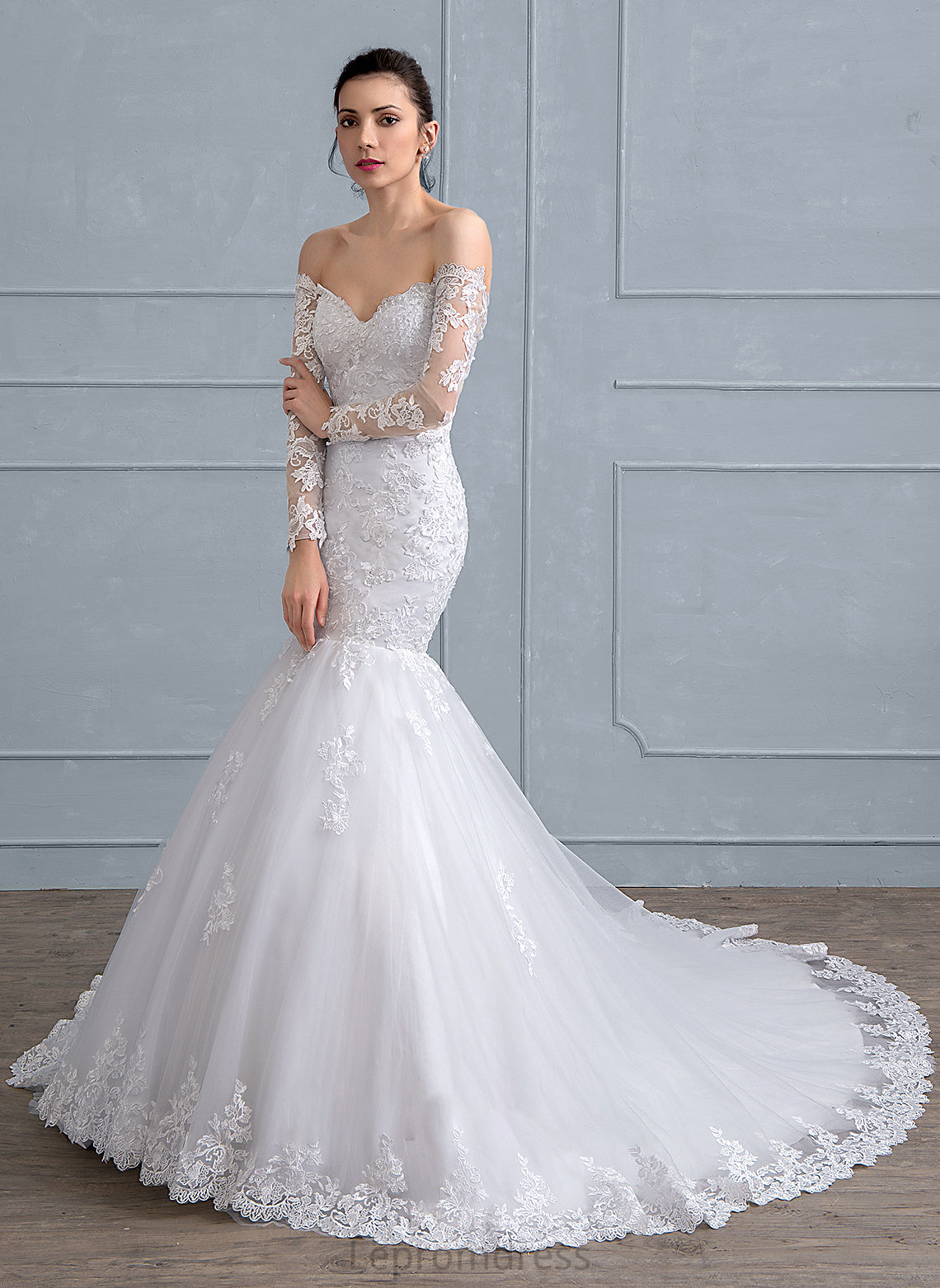 Wedding Lace With Chapel Wedding Dresses Ashlynn Trumpet/Mermaid Tulle Sequins Train Beading Dress