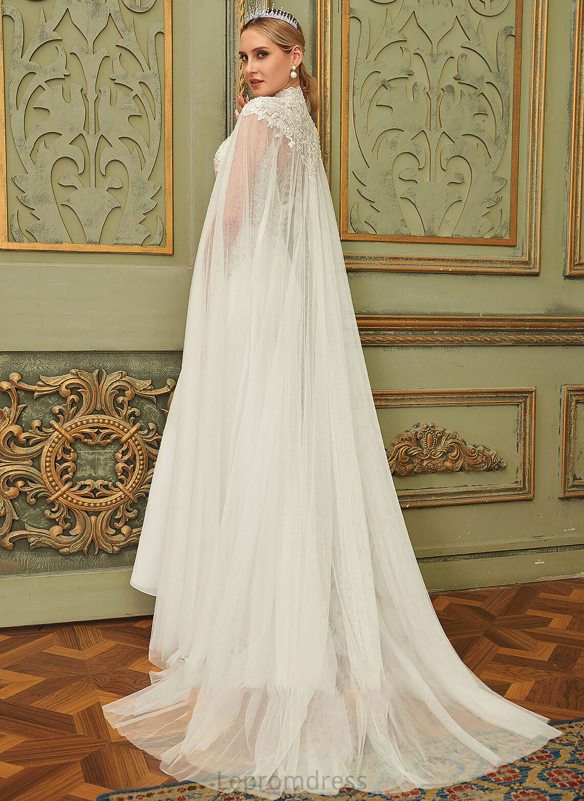 V-neck Wedding Wedding Dresses Train Dress Lois Chiffon Sequins Lace Trumpet/Mermaid Sweep With