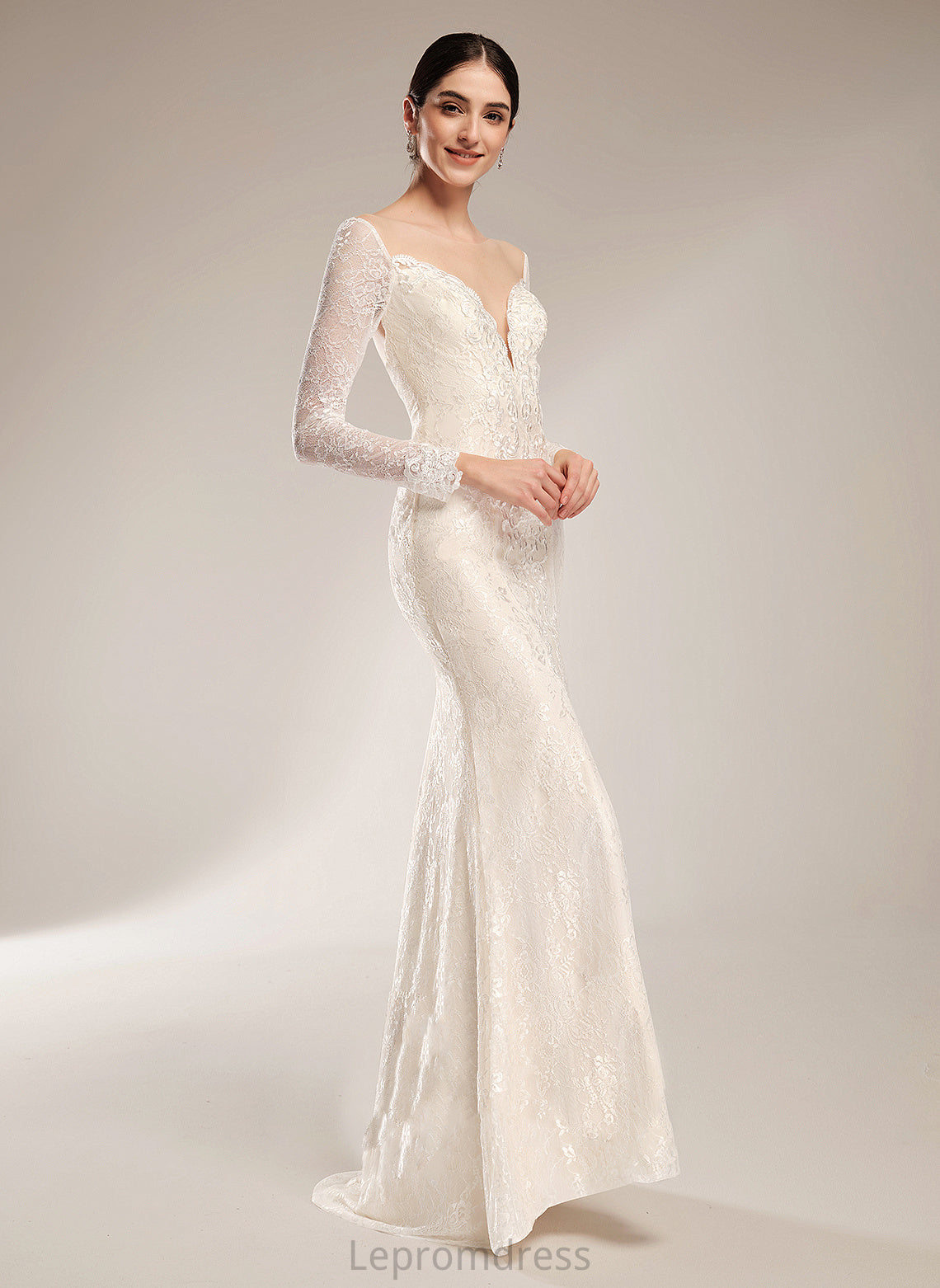 Train Chiffon With Amira Wedding Dresses Court Beading Illusion Lace Trumpet/Mermaid Wedding Dress