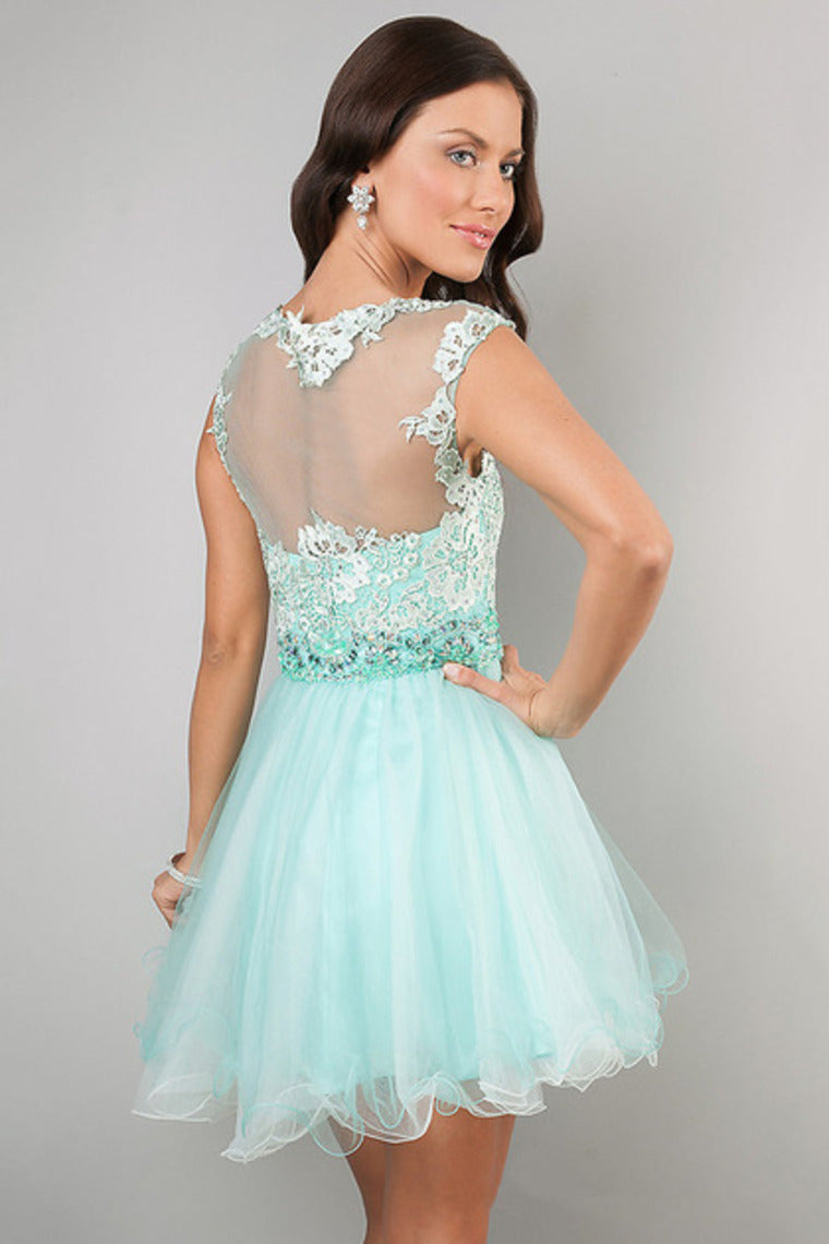 2024 Homecoming Dresses A Line Scoop Short/Mini Tulle&Lace