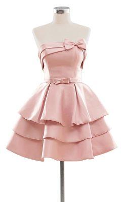 Pink Homecoming Dresses Haley With Bowknot HA4551